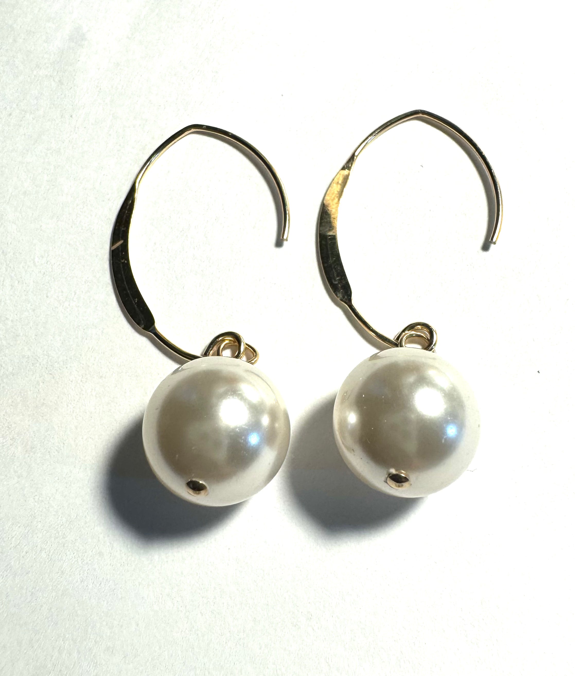 Gold Filled White Pearl Drops