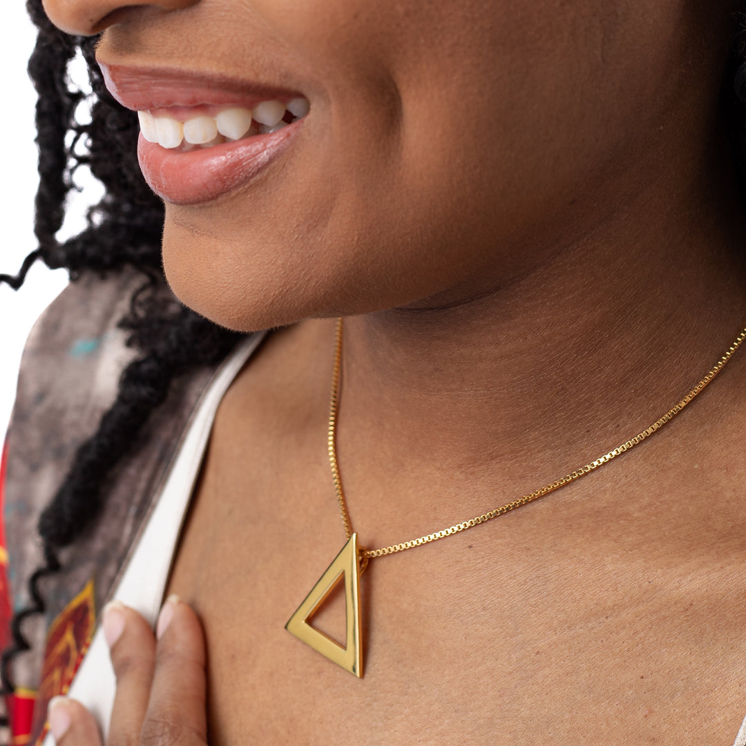 14k Gold Vermeil Medium Pyramid Necklace