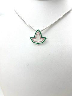 Pink and Green™ Enamel Open Ivy Leaf Necklace - Small