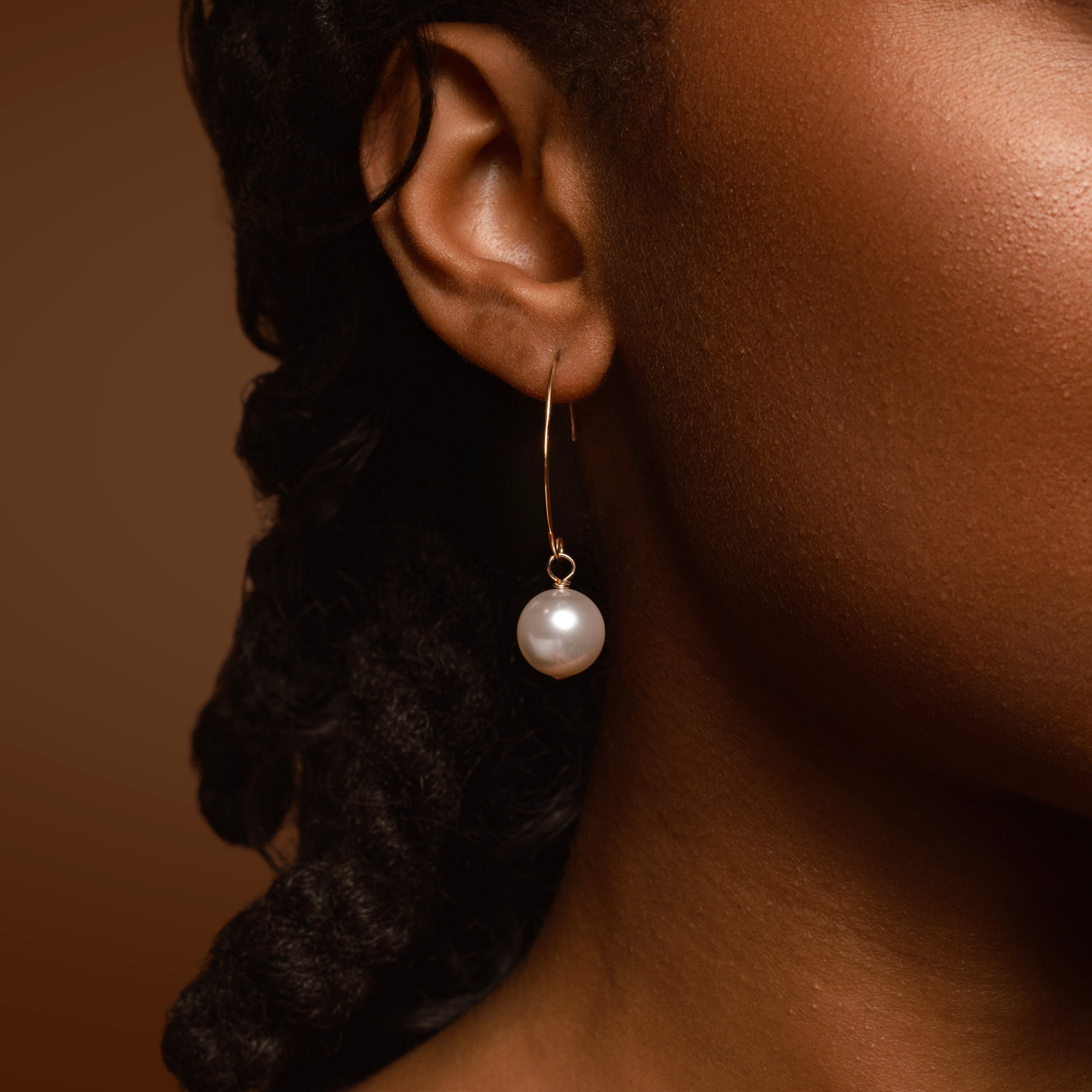 Gold Filled White Pearl Drops