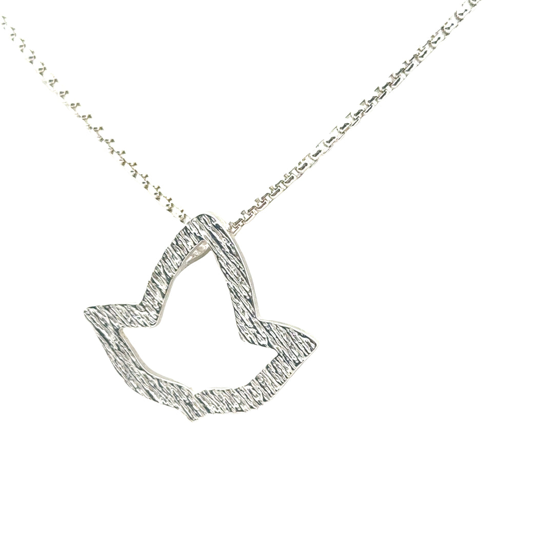 NEW! Textured Open Ivy Leaf Necklace-Medium