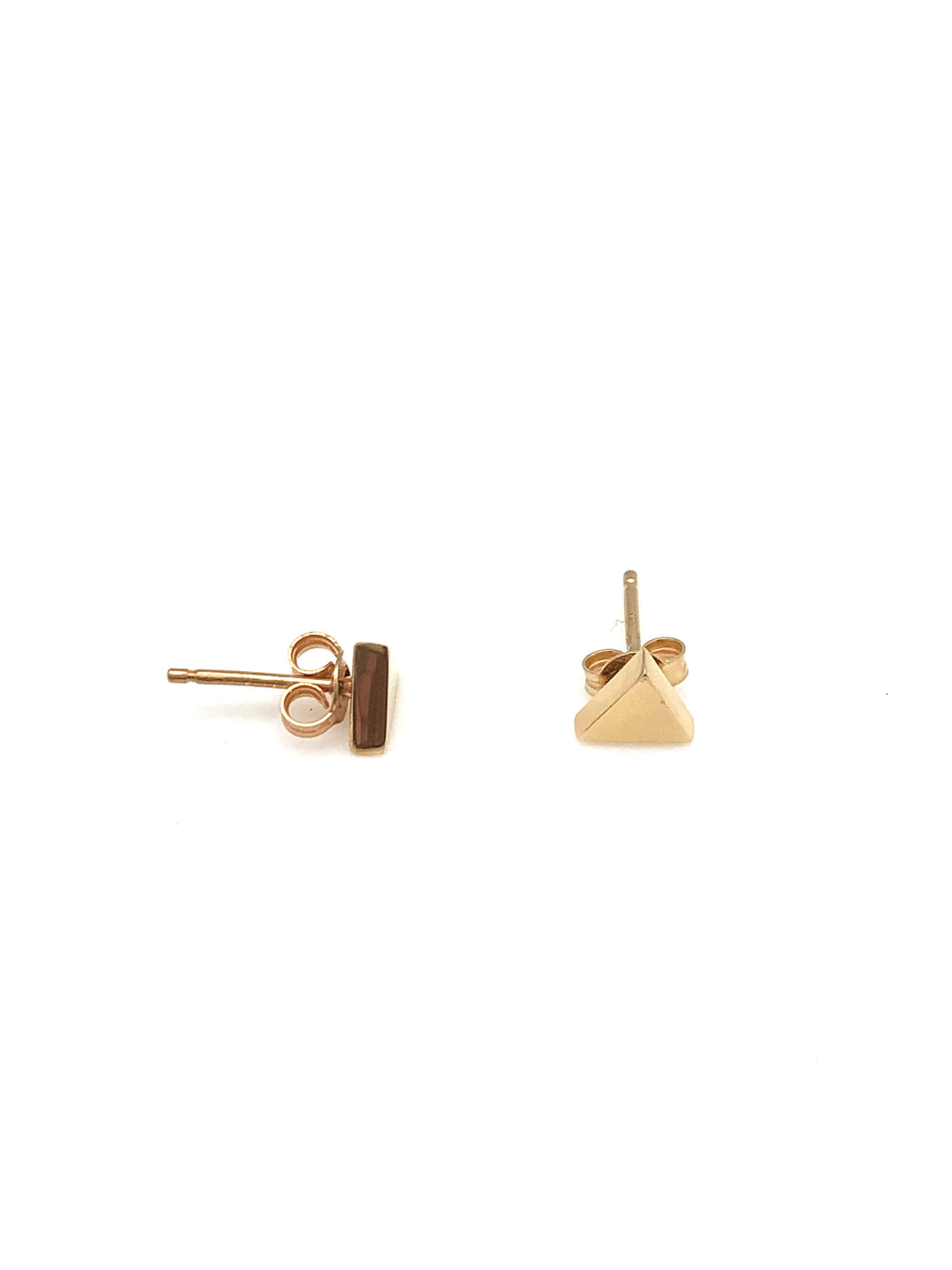 14K Gold Vermeil Pyramid Stud Earrings