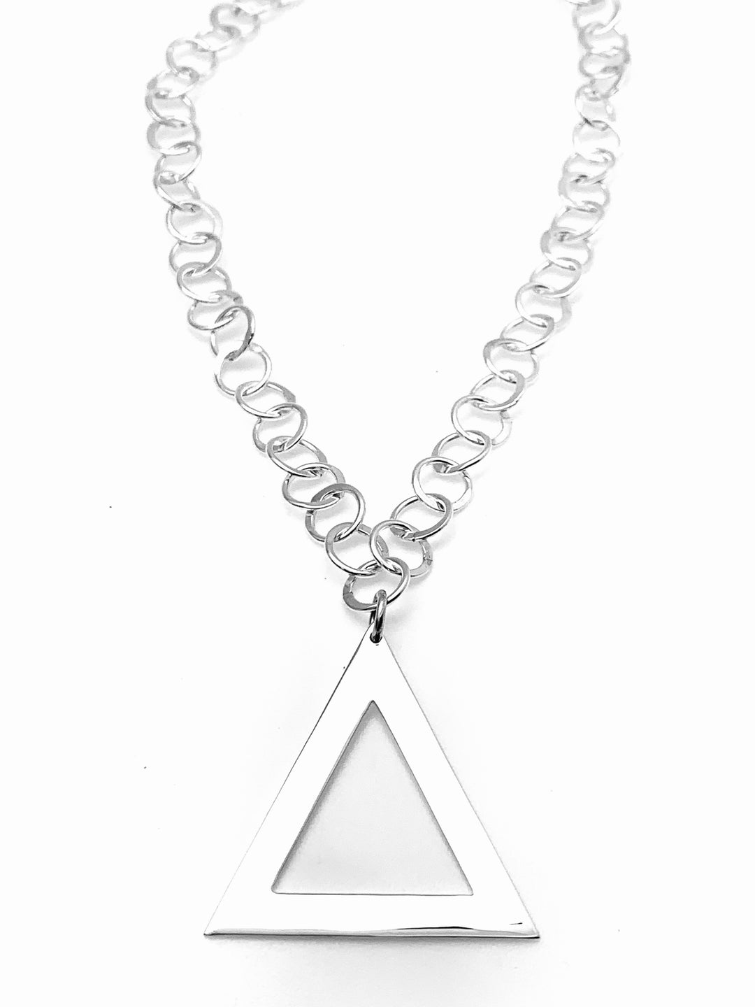 Pyramid Circle Link Necklace - Large