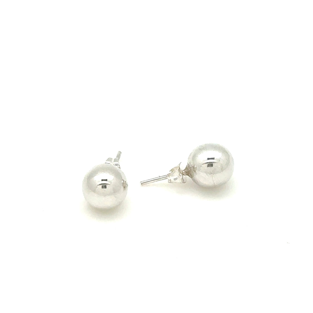 Sterling Silver Ball Stud Earrings - 10mm