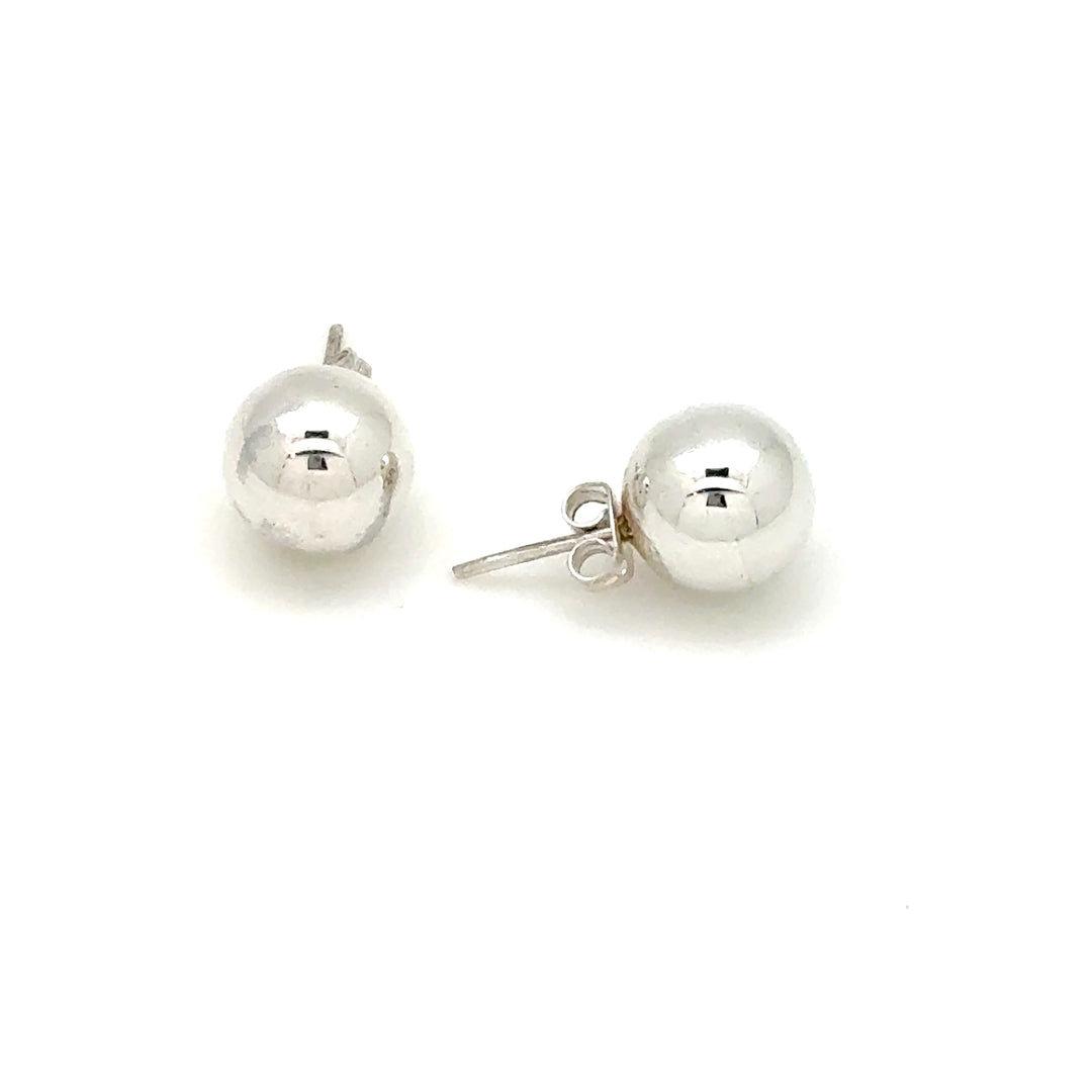 Sterling Silver Ball Stud Earrings - 12mm