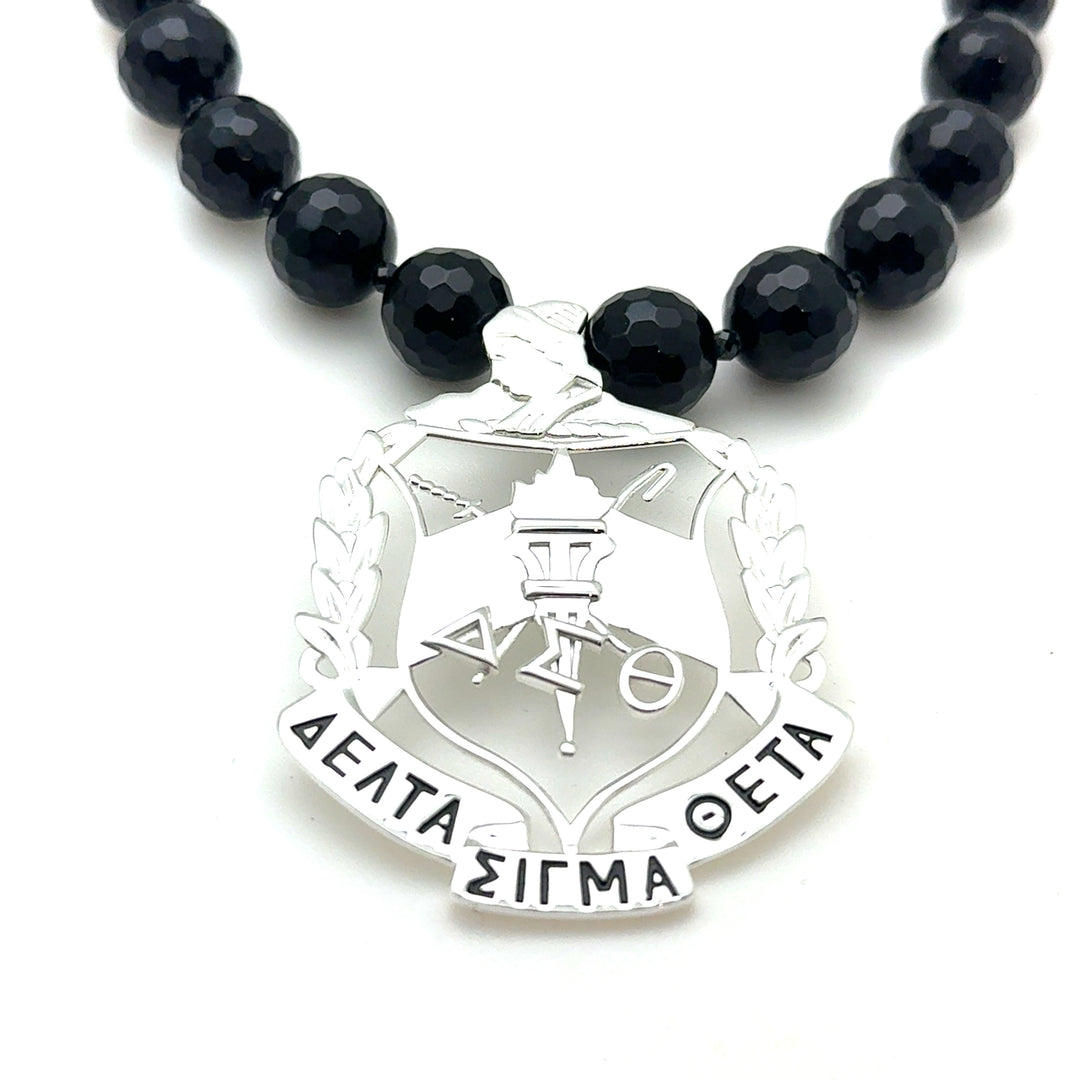 DST Crest Onyx Bead Necklace
