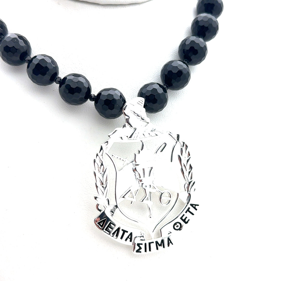 DST Crest Onyx Bead Necklace