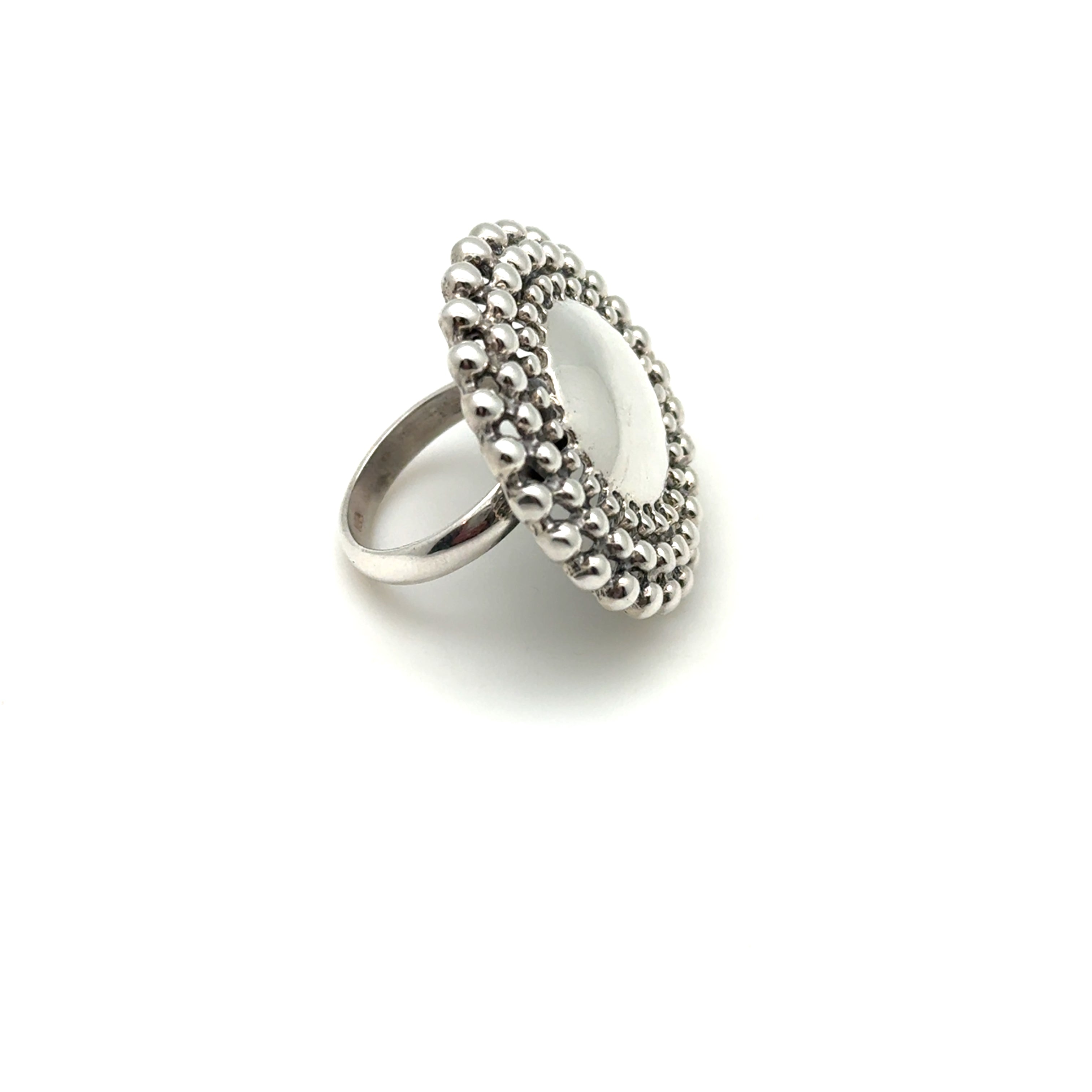 Sterling Silver Ring with Beaded Design