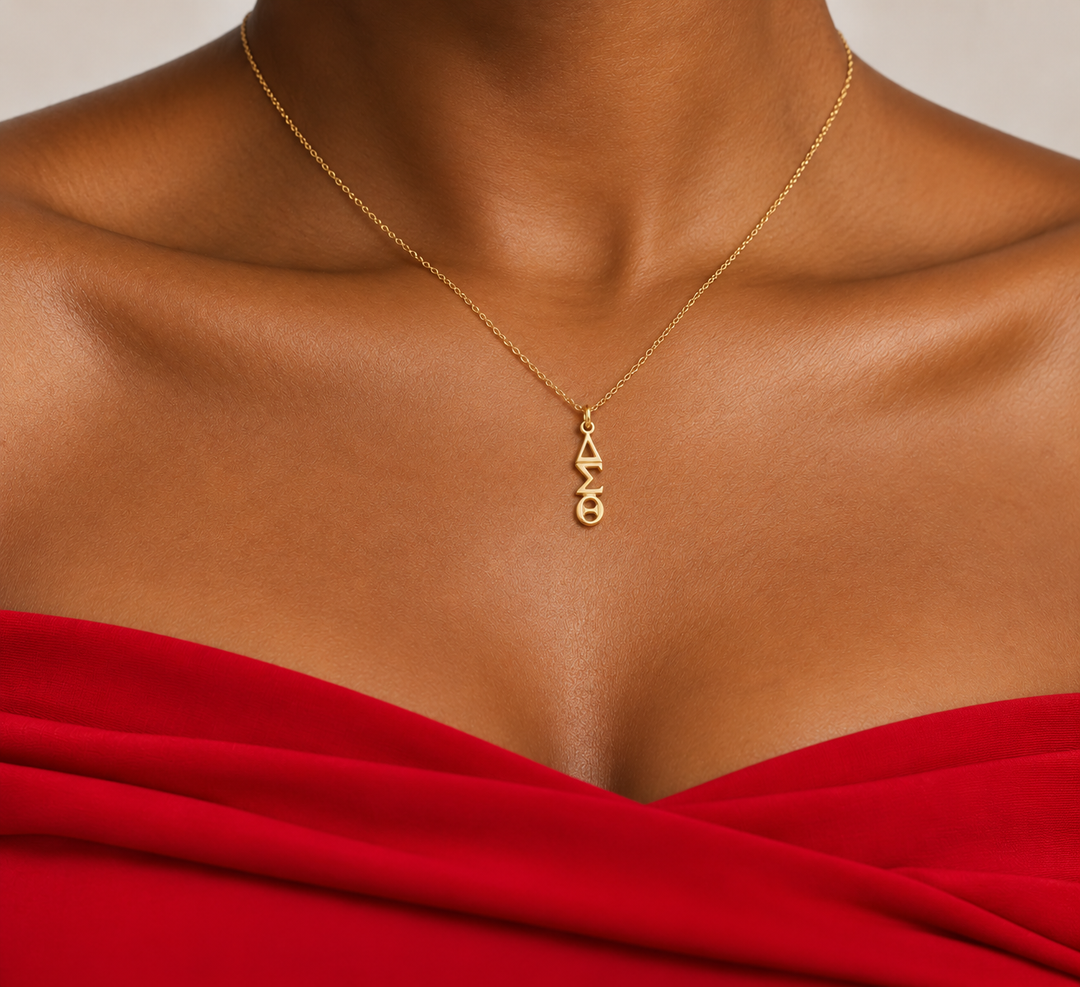 14k Gold Vermeil Tiny DST Vertical Lavalier