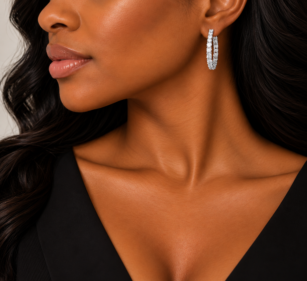 FINAL SALE - Cubic Zirconia Hoop Earrings