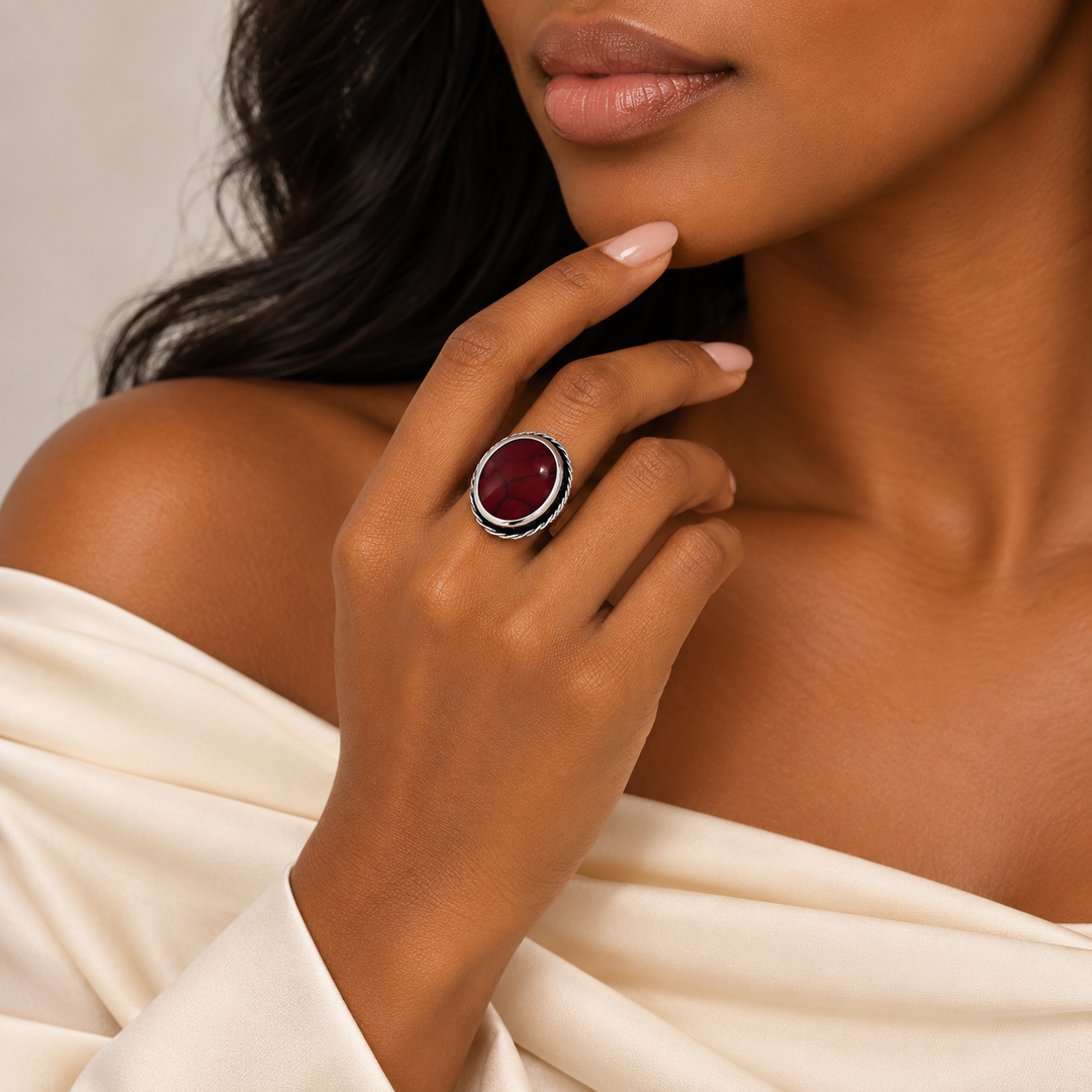 FINAL SALE - Red Agate Ring