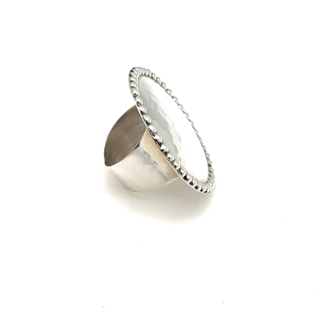 Hammered Round Sterling Ring