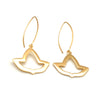 14k Gold Vermeil Open Ivy Leaf Thread Earrings-Medium