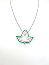 Pink and Green™ Enamel Open Ivy Leaf Necklace - Medium