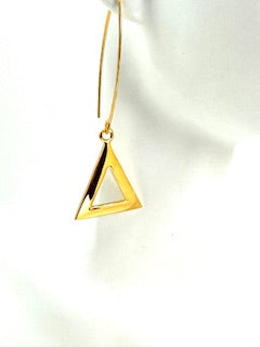 14k Gold Vermeil Pyramid Thread Earrings-Small