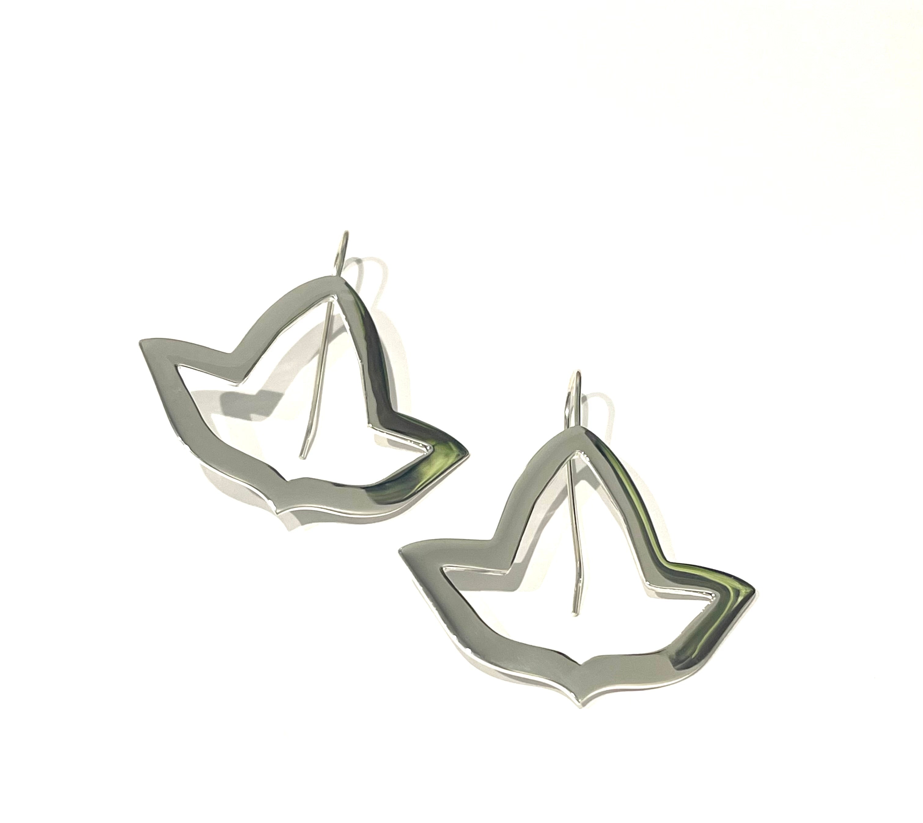 Open Ivy Leaf Earrings - Large