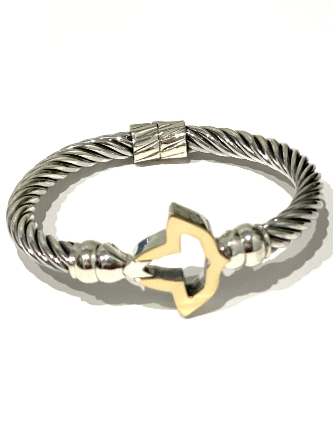 14K Gold Top Ivy Leaf Cable Bracelet