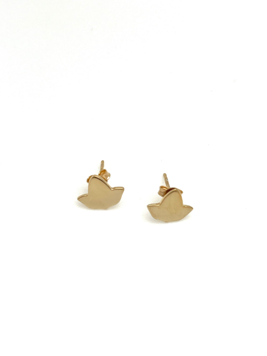 14k Gold Vermeil Tiny Solid Ivy Studs