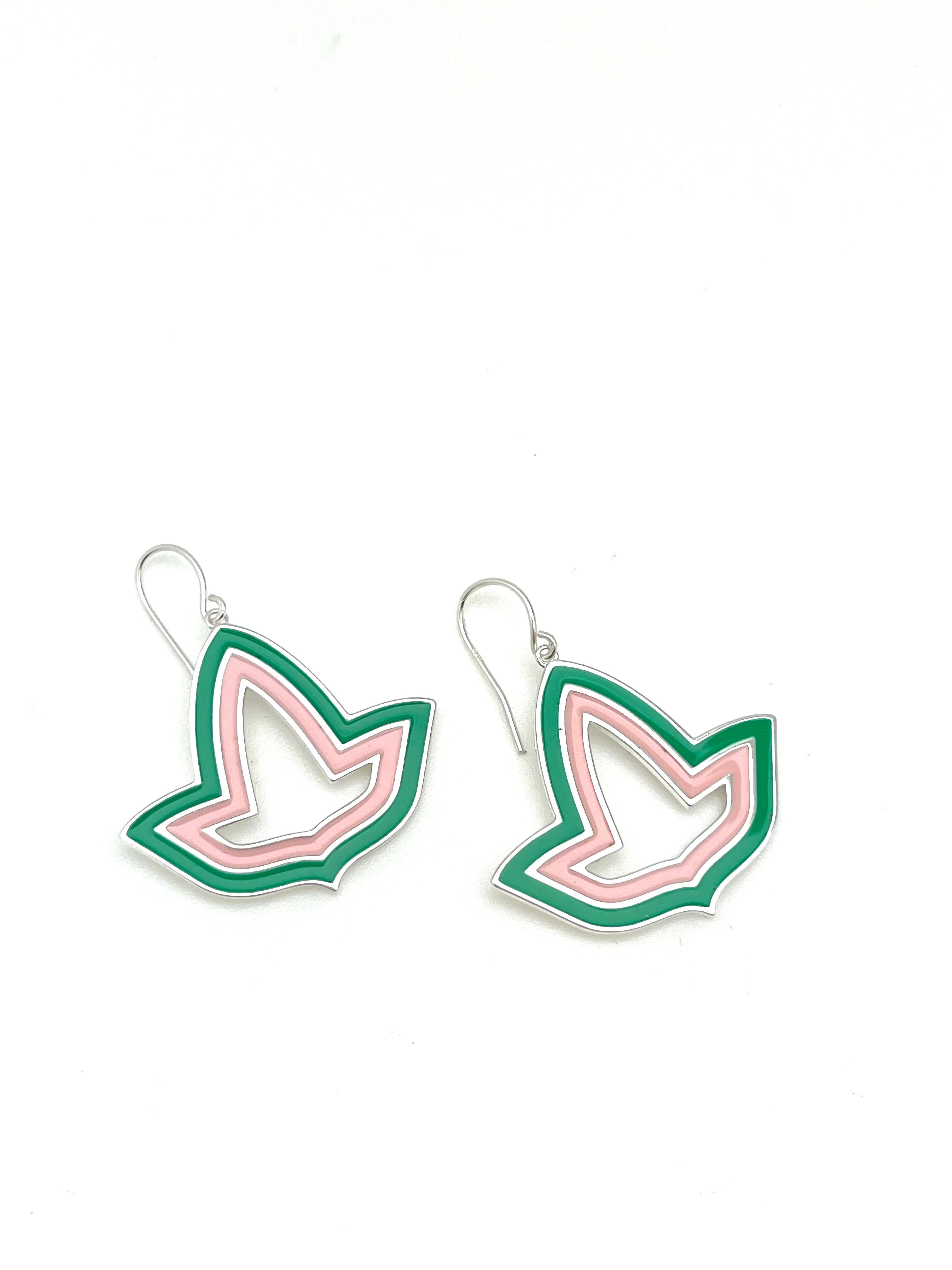 Pink and Green™ Enamel Open Ivy Leaf - Medium