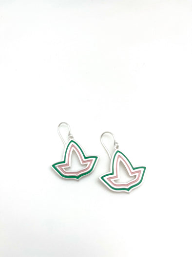 Pink and Green™ Enamel Open Ivy Leaf - Small