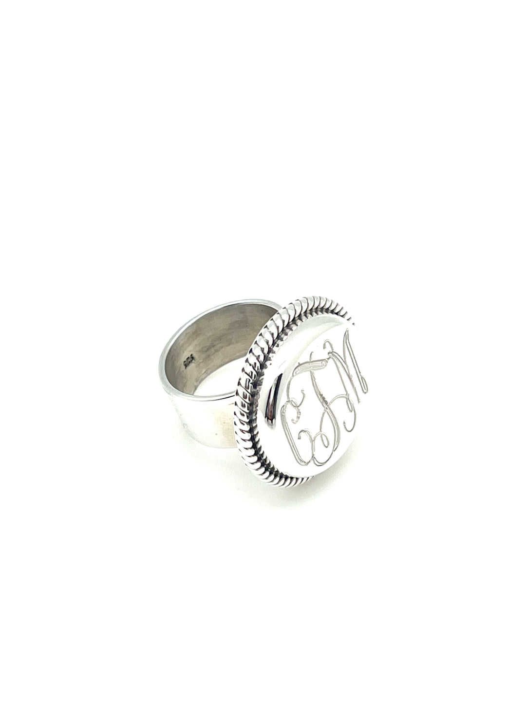 Braided Rope Monogram Ring