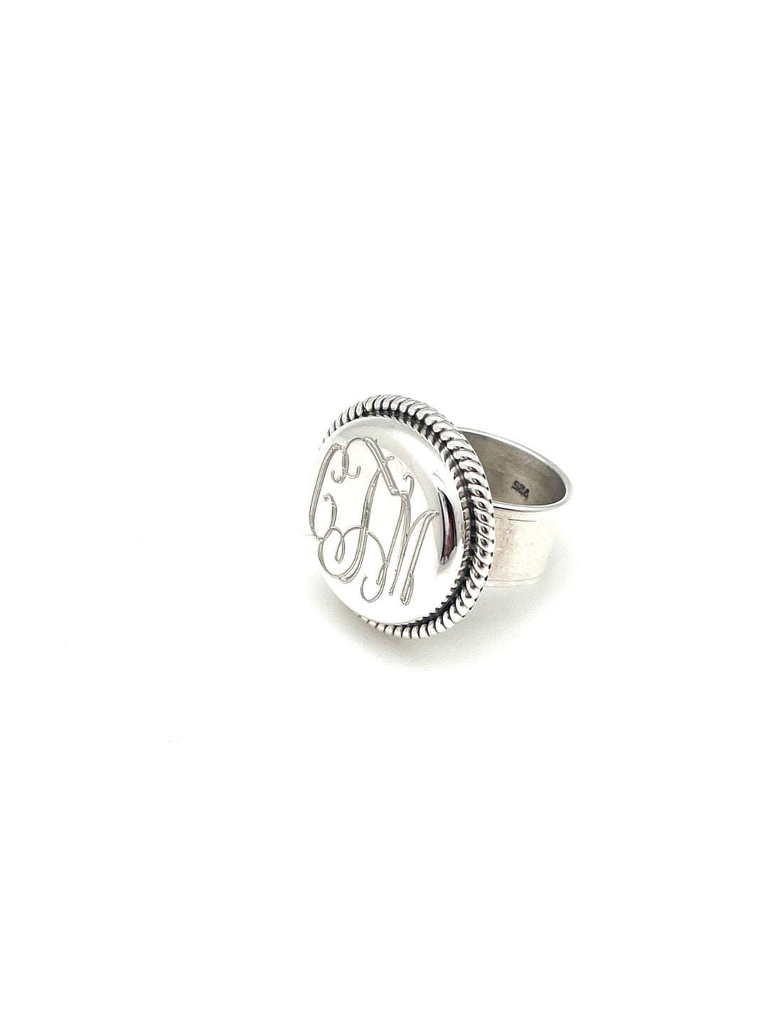 Braided Rope Monogram Ring