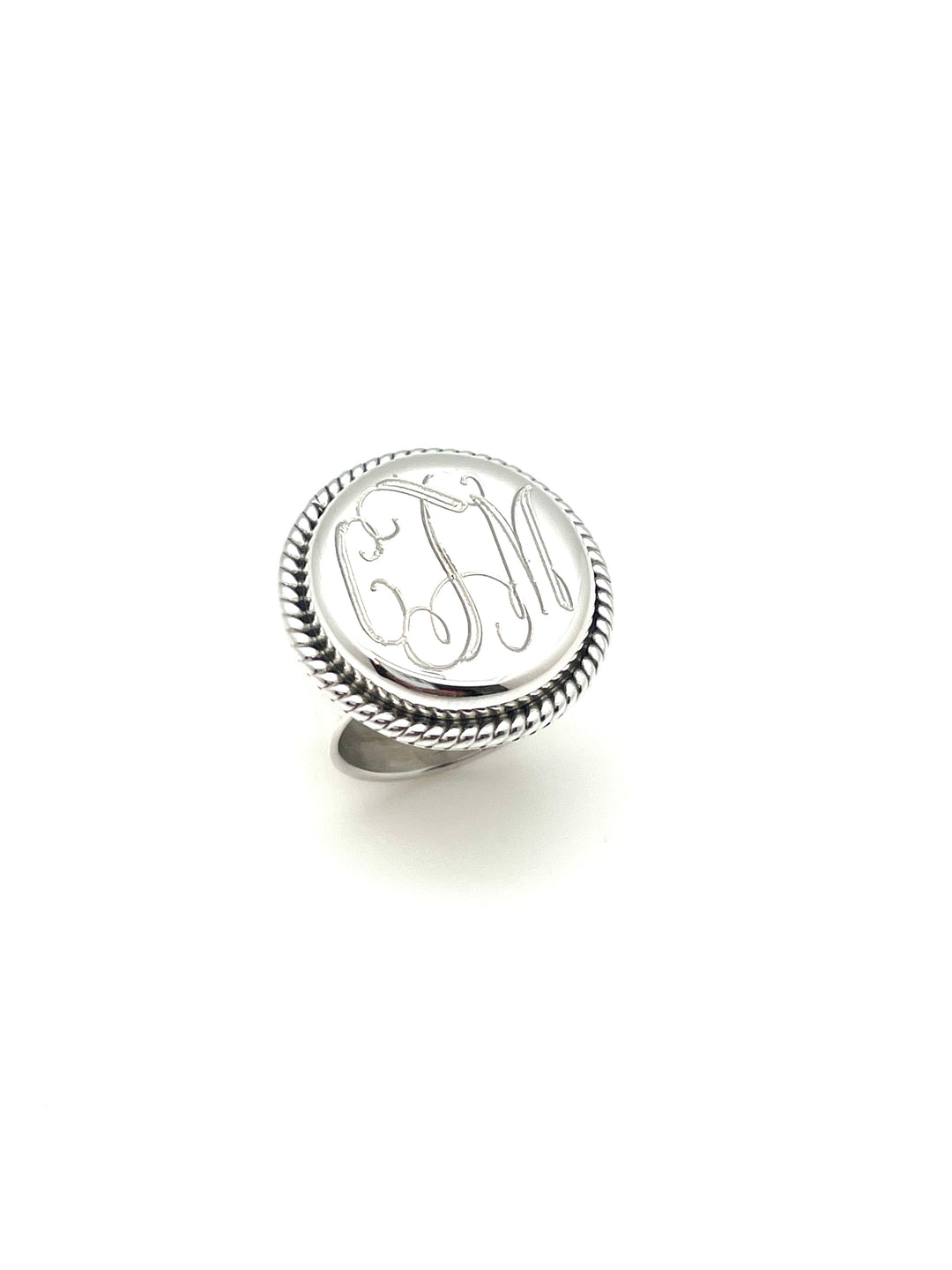 Braided Rope Monogram Ring