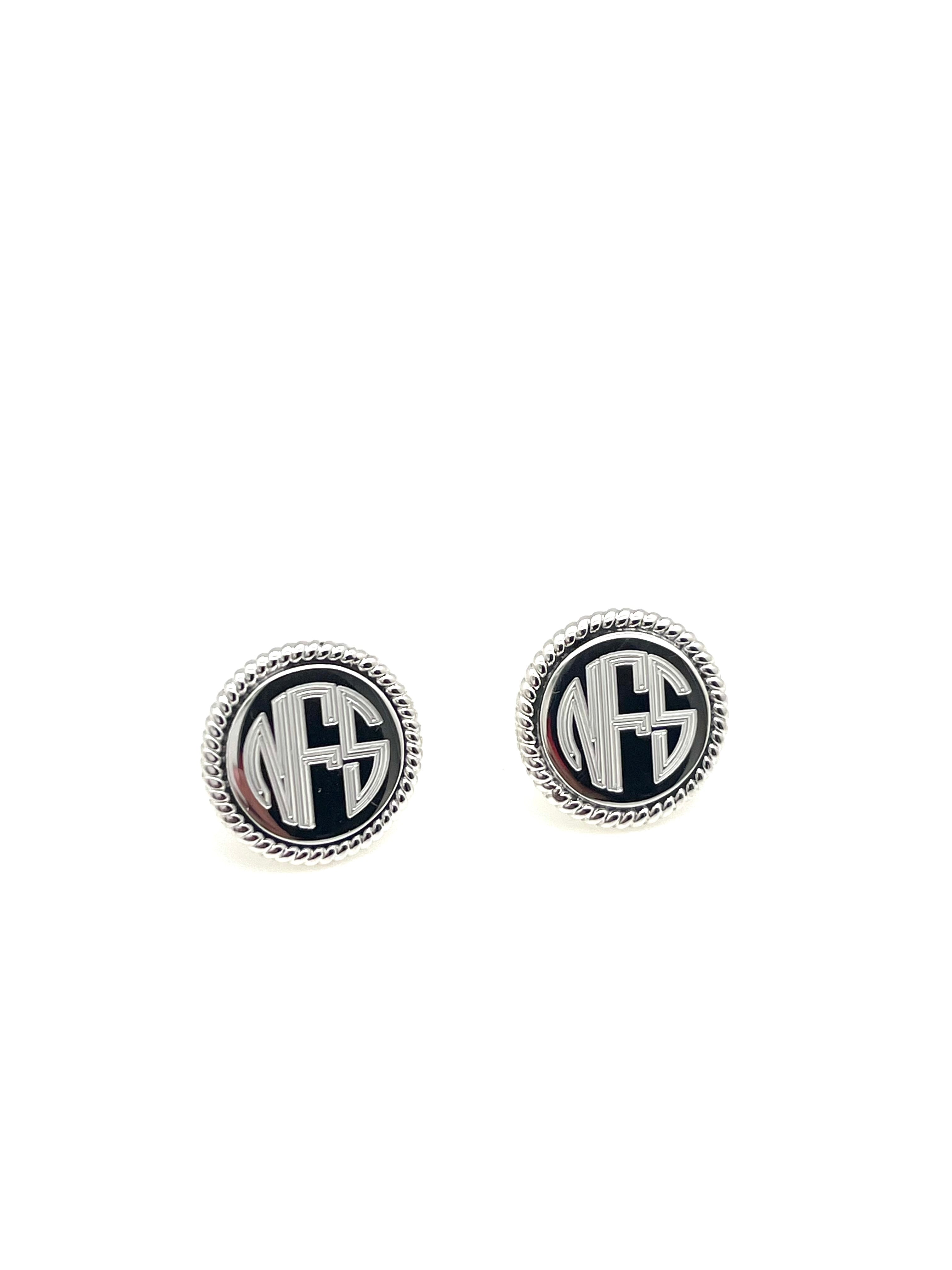 Monogram Braided Post Earrings