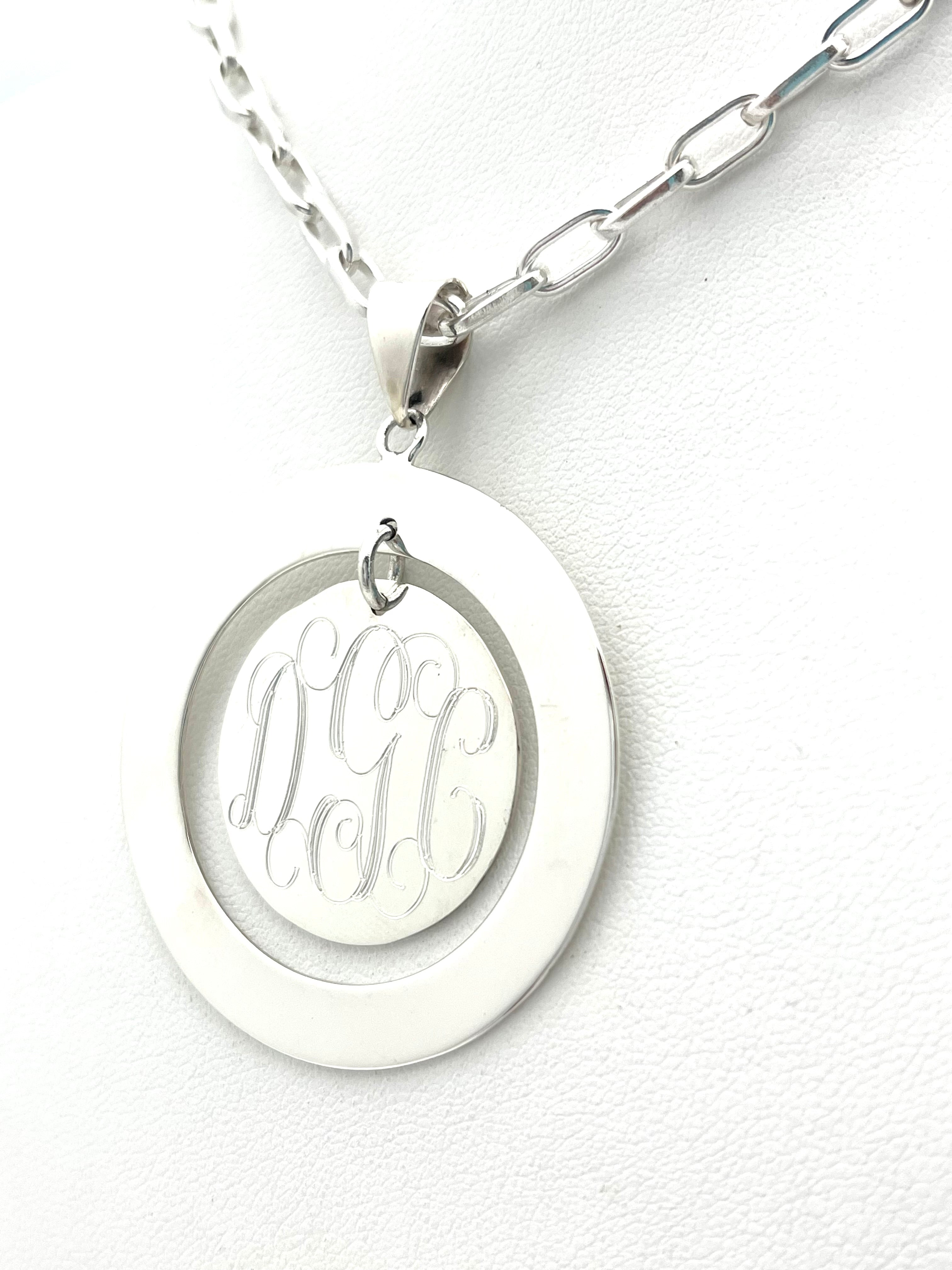 Monogram Halo Pendant Necklace