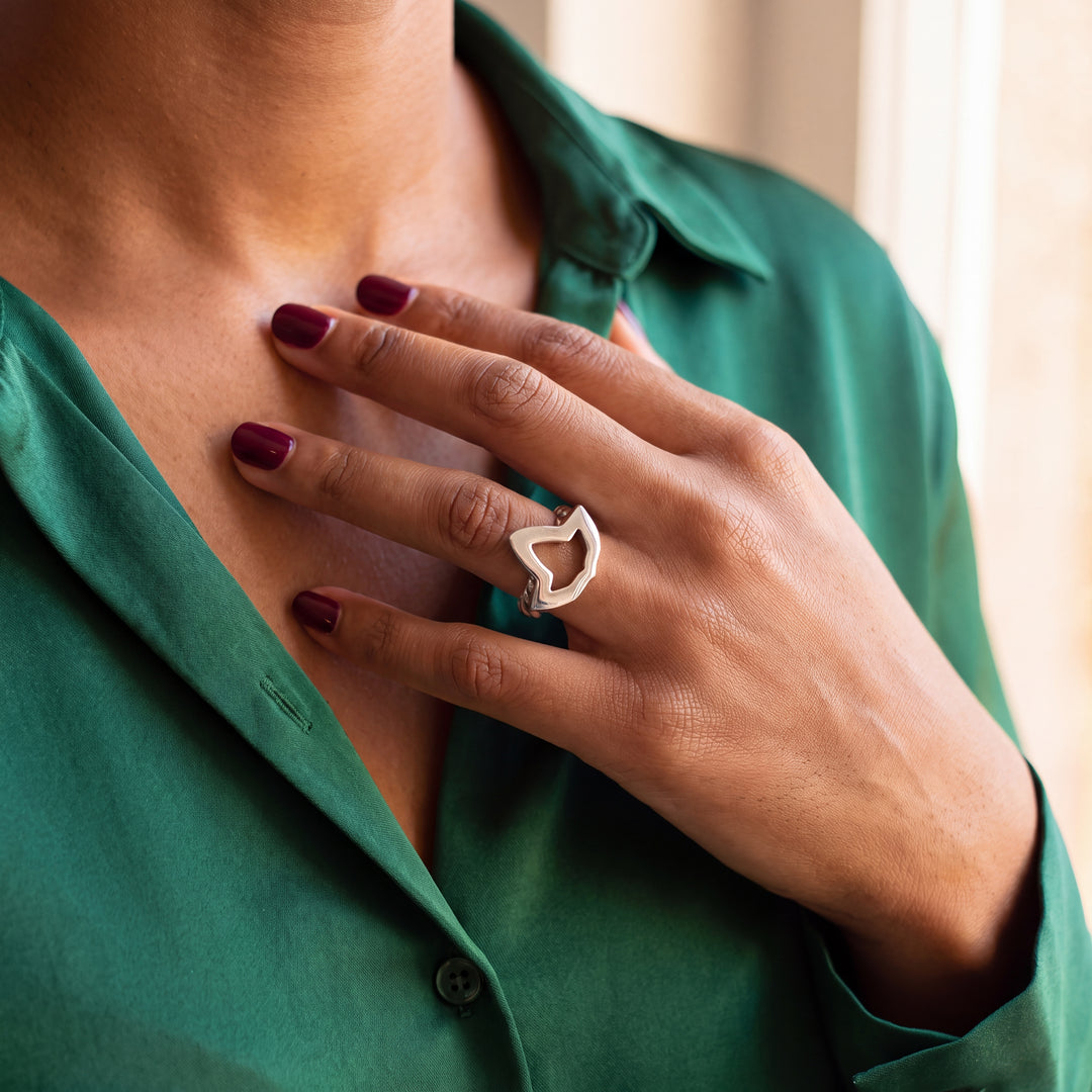 Ivy Leaf Cable Ring - Med.