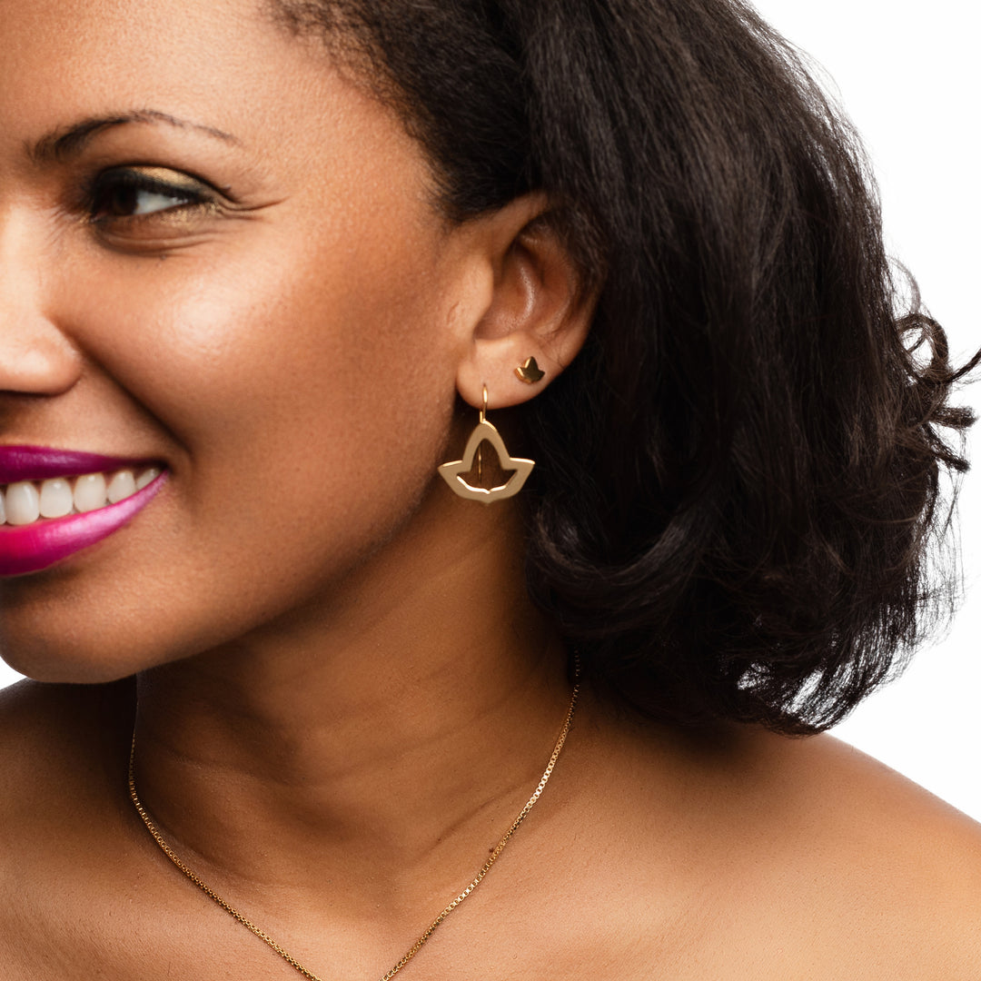 14k Gold Vermeil Ivy Stud Earrings