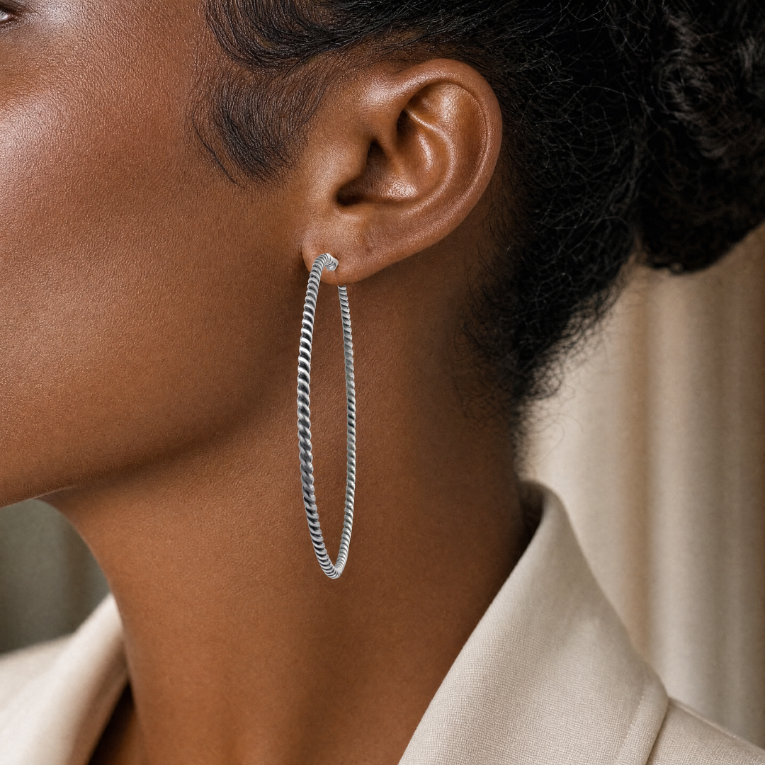NEW! Braided Hoop Earrings-Large