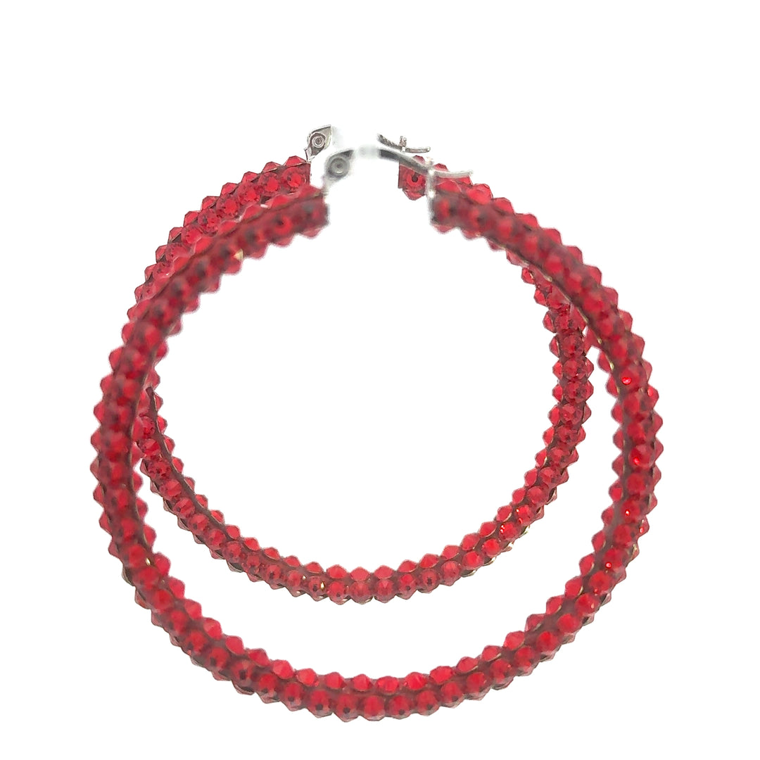 Swarovski Crystal Hoop Earrings - Light Siam