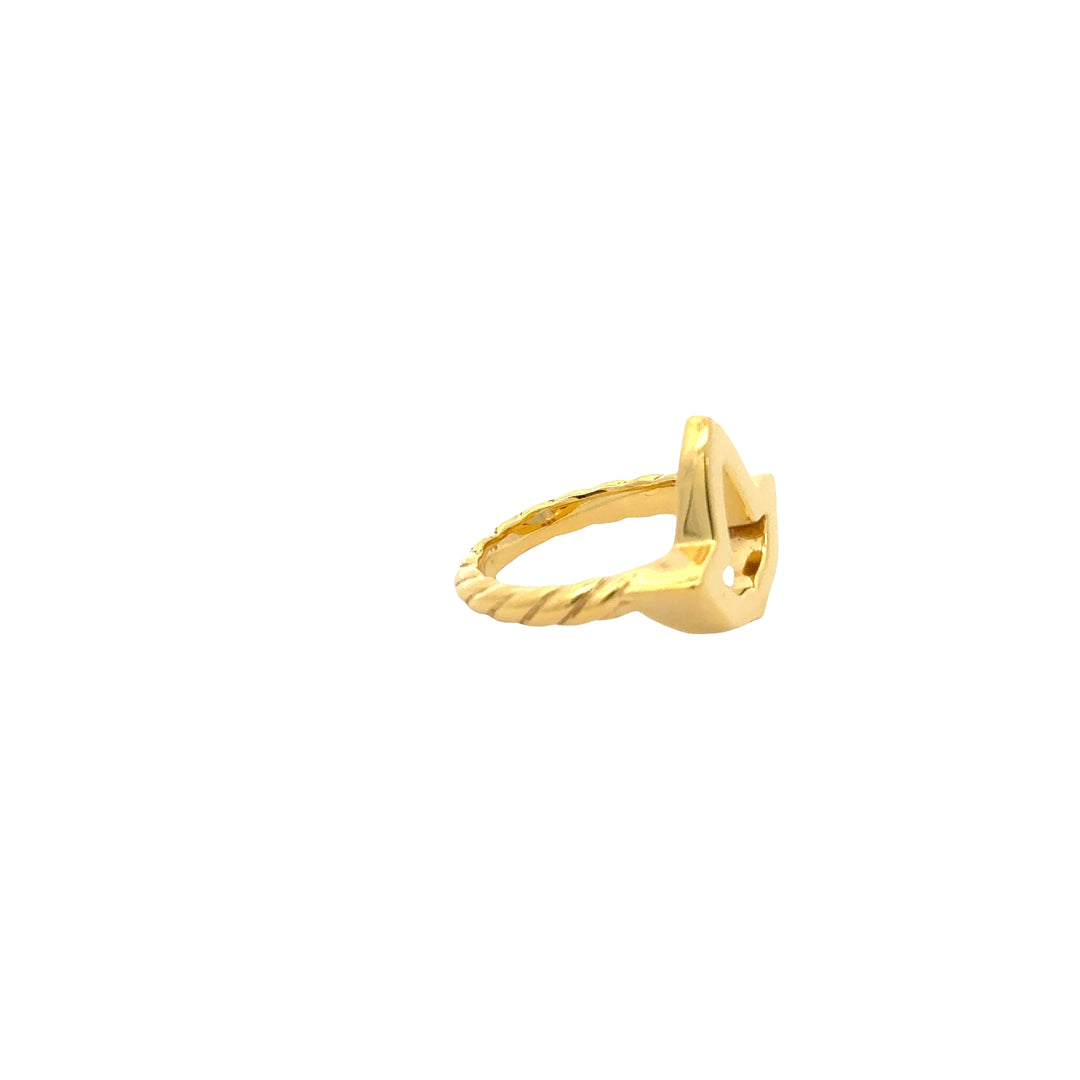 14k Gold Vermeil Ivy Leaf Cable Ring -Sm.