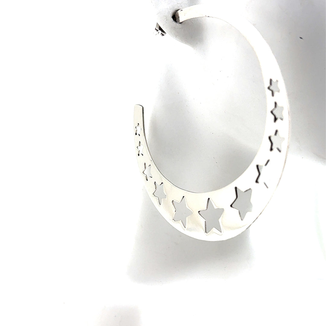 FINAL SALE - Silver Star Hoops