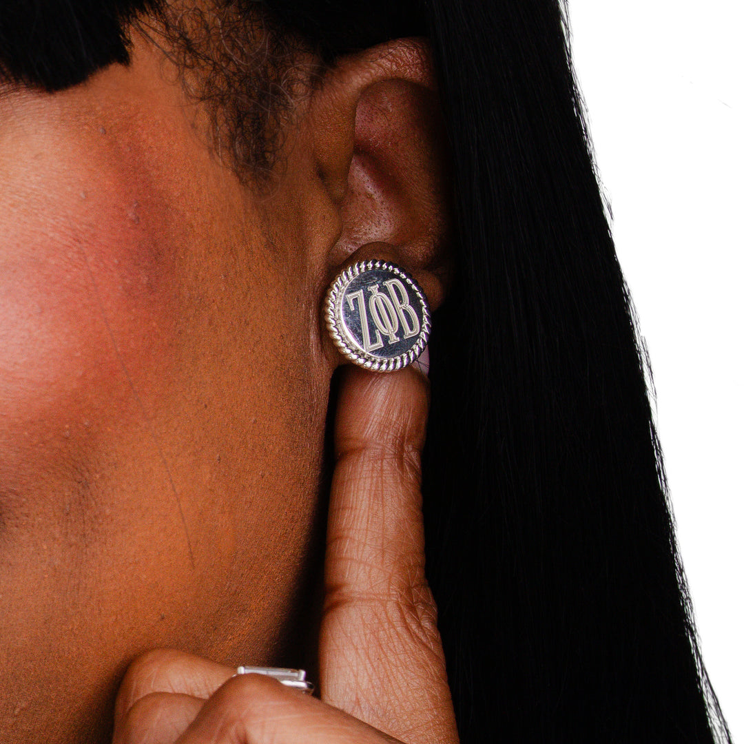 Zeta Phi Beta Braided Post Earrings