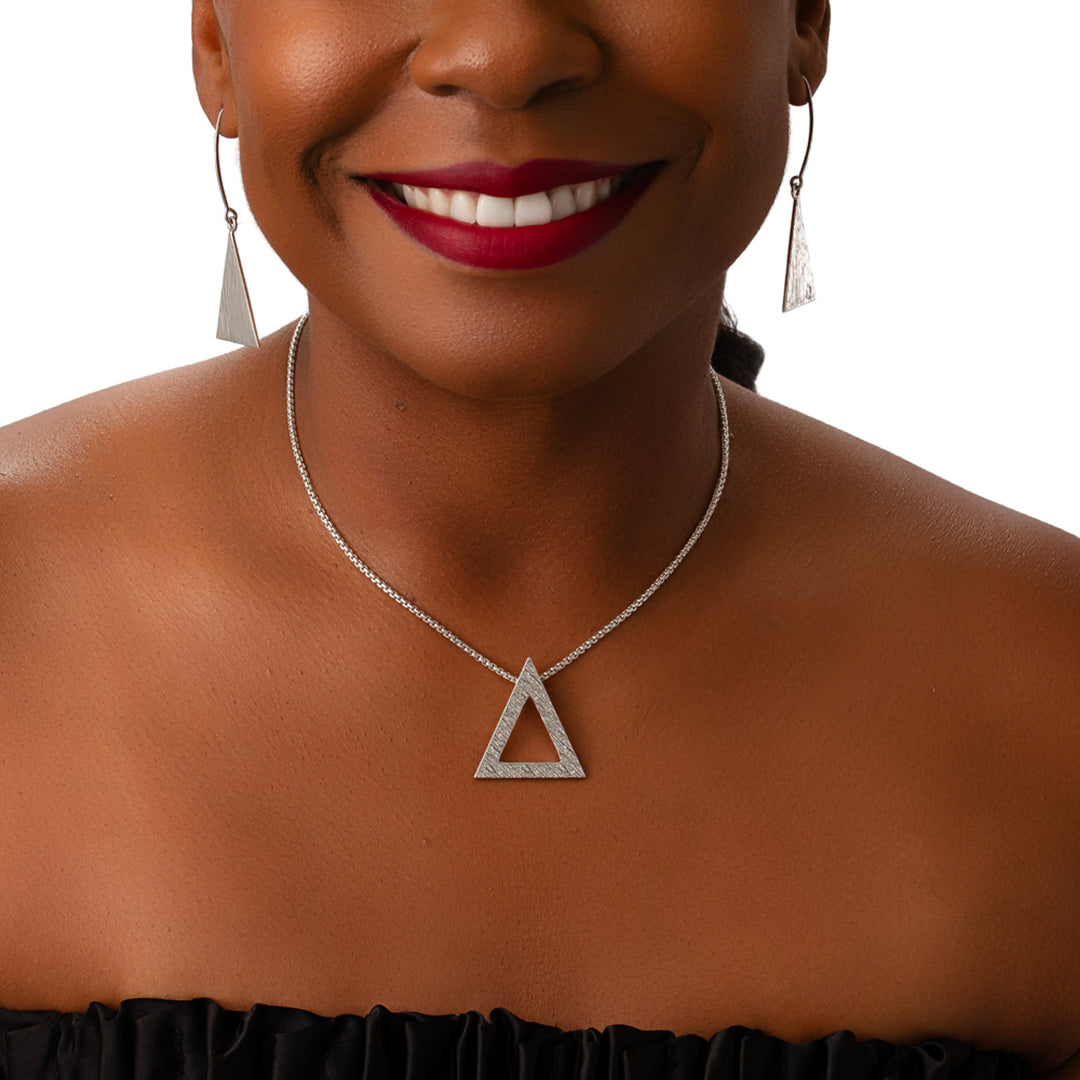 NEW! Textured Pyramid Necklace-Medium