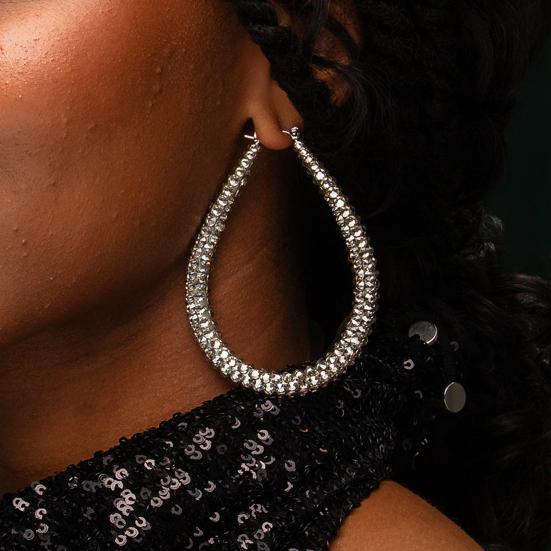 Swarovski Crystal® Teardrop Earrings- Crystal