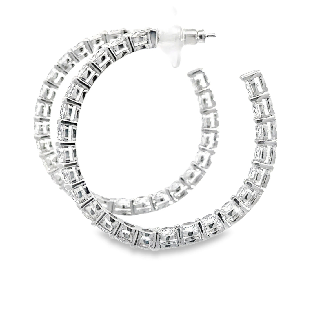 FINAL SALE - Cubic Zirconia Hoop Earrings