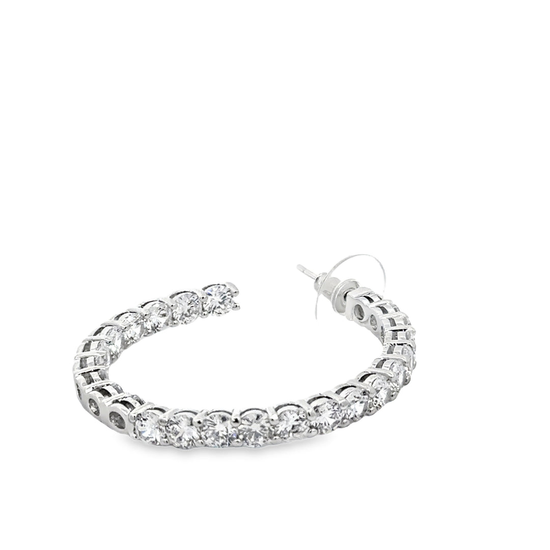 FINAL SALE - Cubic Zirconia Hoop Earrings