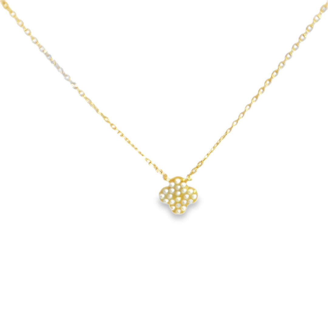 NEW! Gold Pearl Quatrefoil  Necklace