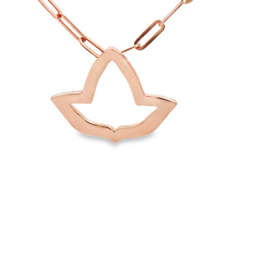 Rose Gold Open Ivy Leaf Paperclip Necklace