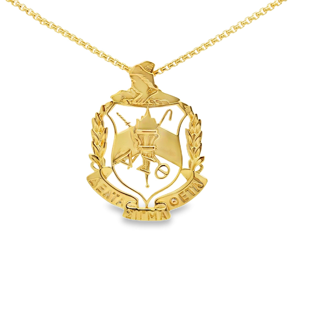 NEW! 14K Gold Vermeil DST Crest Pendant Necklace