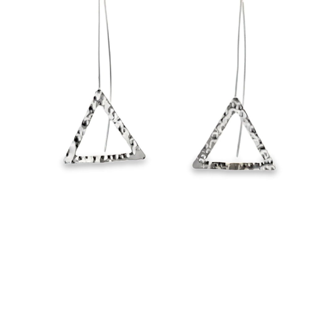 Hammered Pyramid Thread Earrings