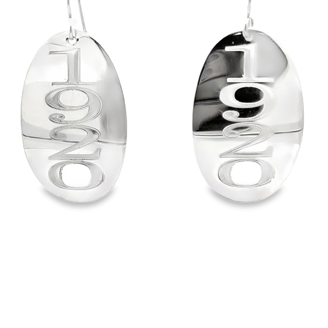 "1920" Flat Oval Earrings