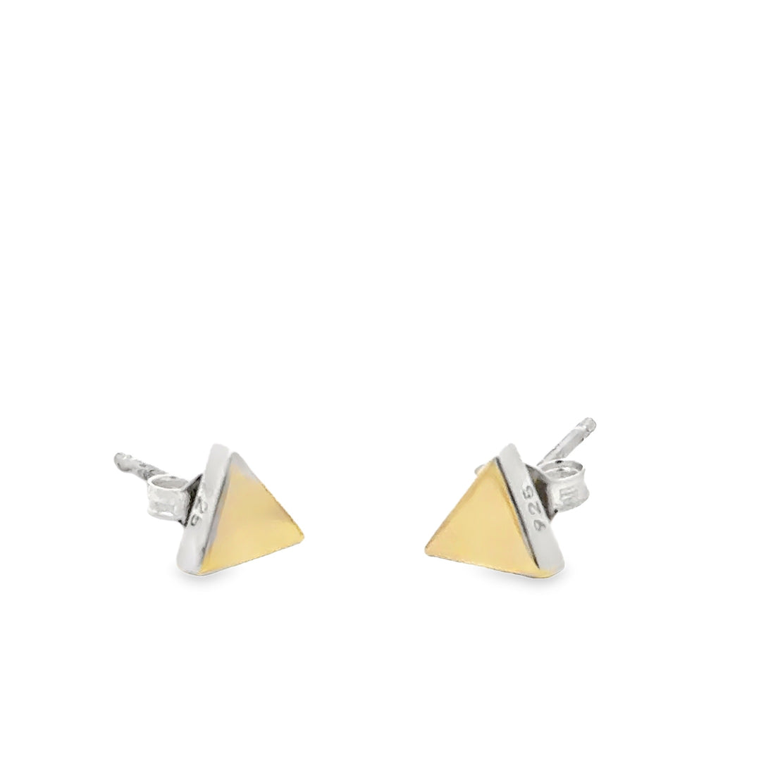 14K Gold Top Pyramid Stud Earrings