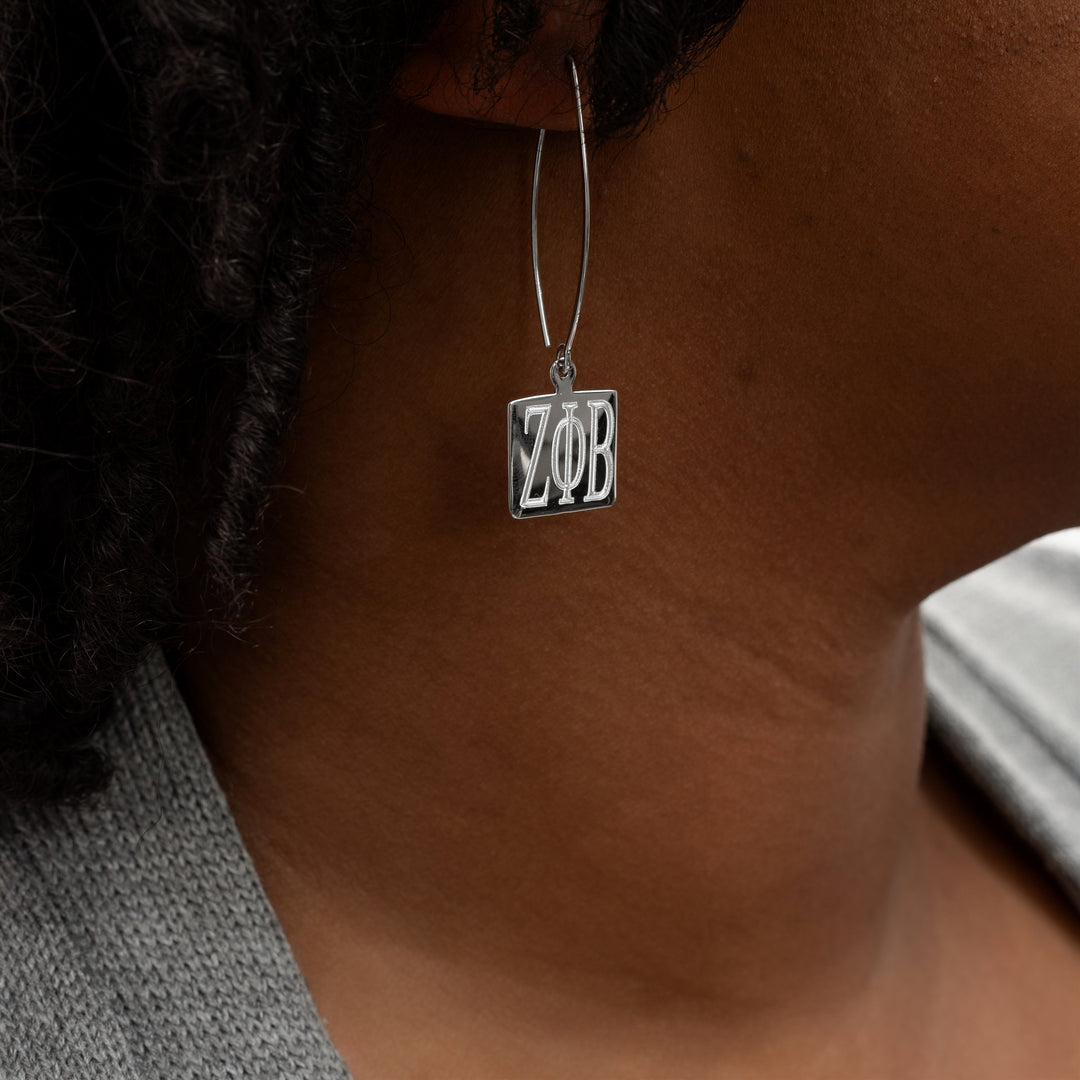 Zeta Phi Beta Square Thread Earrings