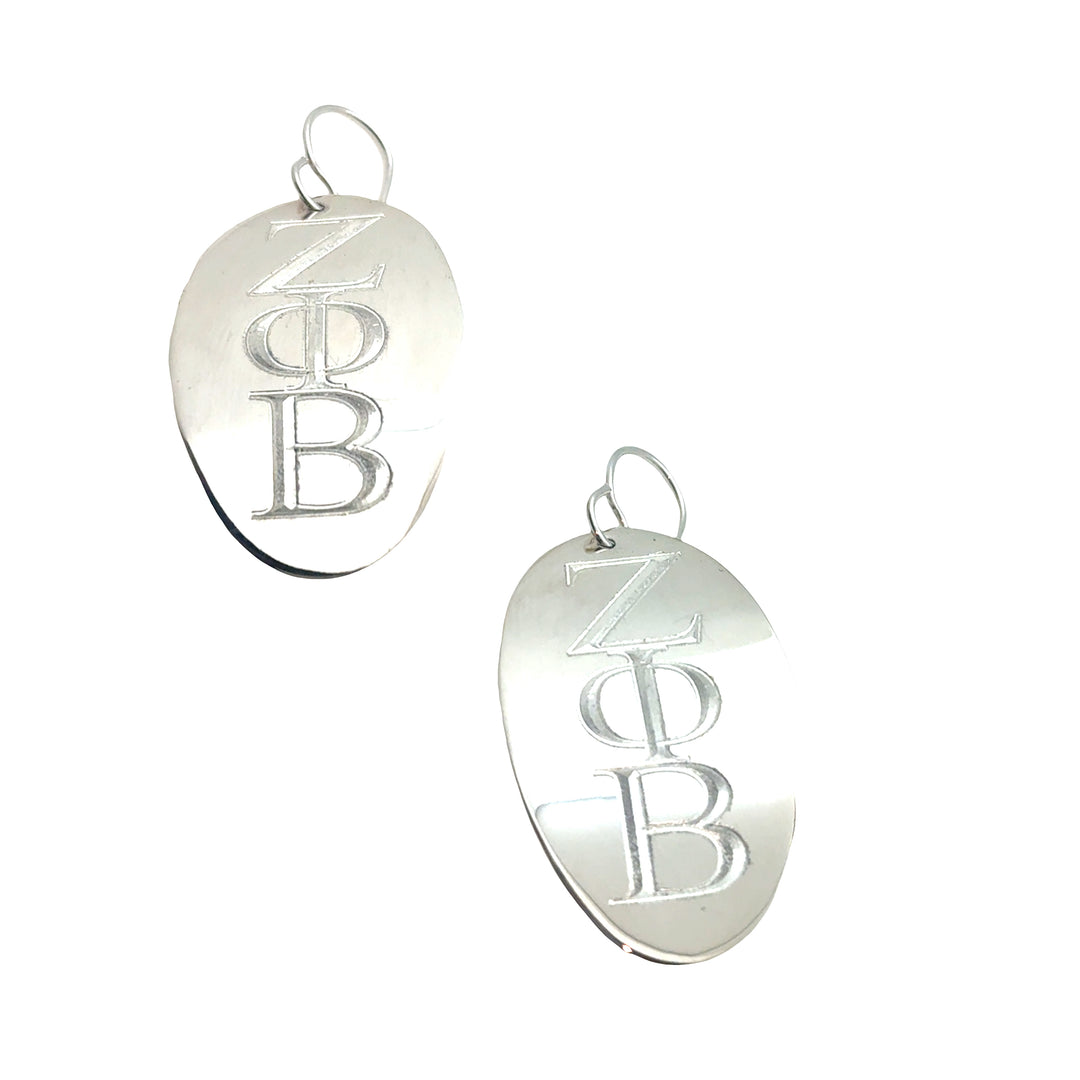 NEW! Zeta Phi Beta Flat Oval Earrings