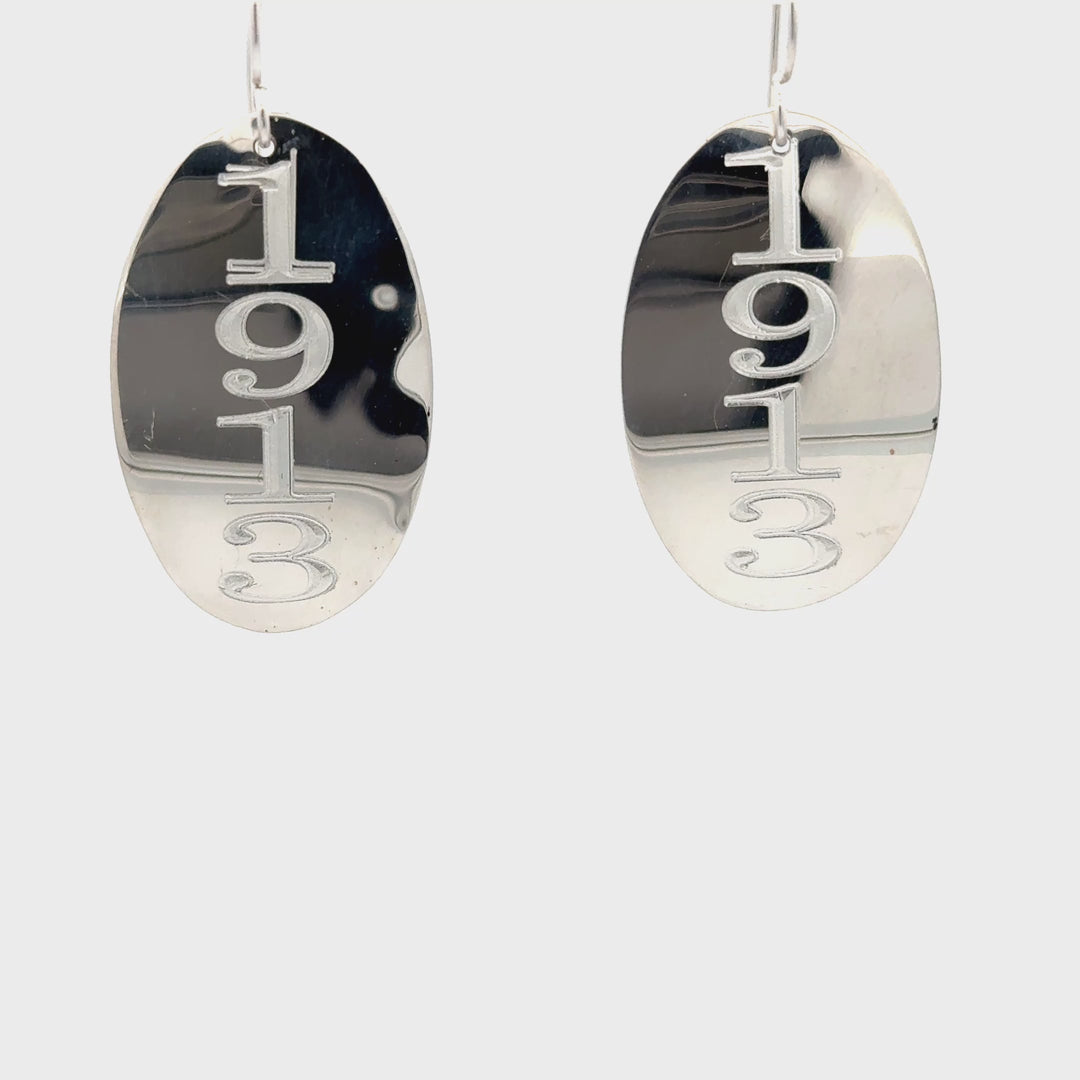 1913 Flat Oval Earrings