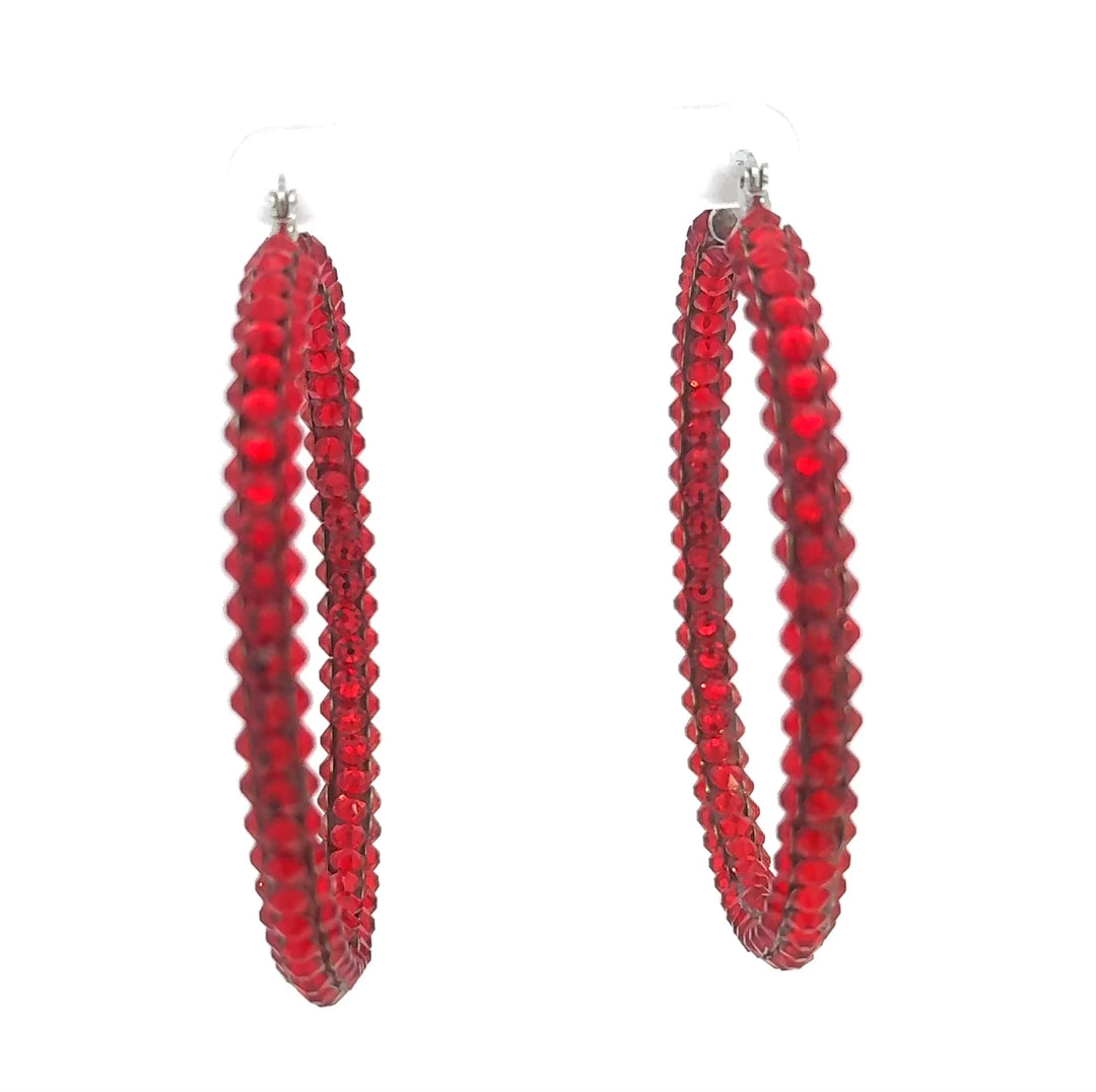 Swarovski Crystal Hoop Earrings - Light Siam